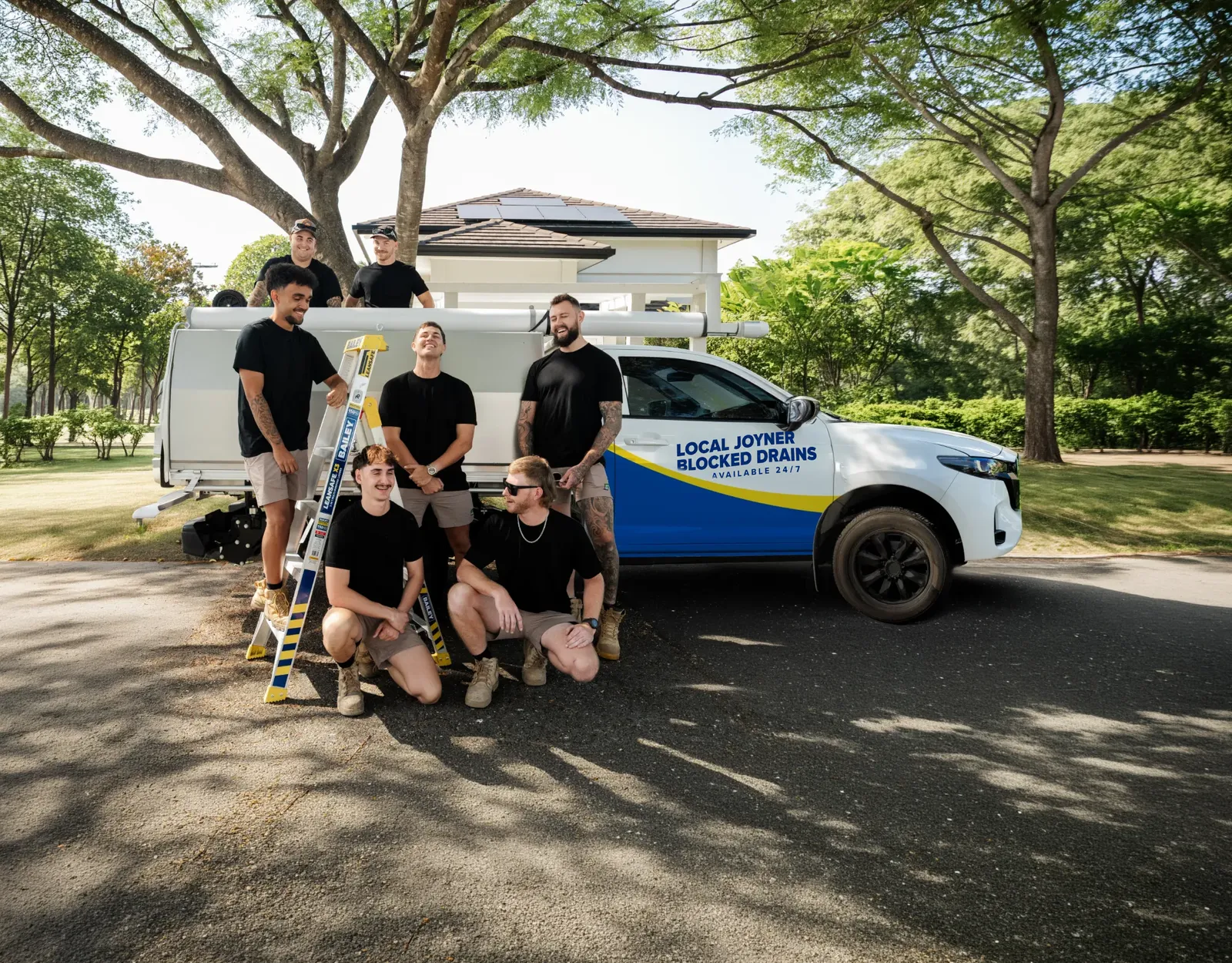 Local Joyner Blocked Drains ute and team
