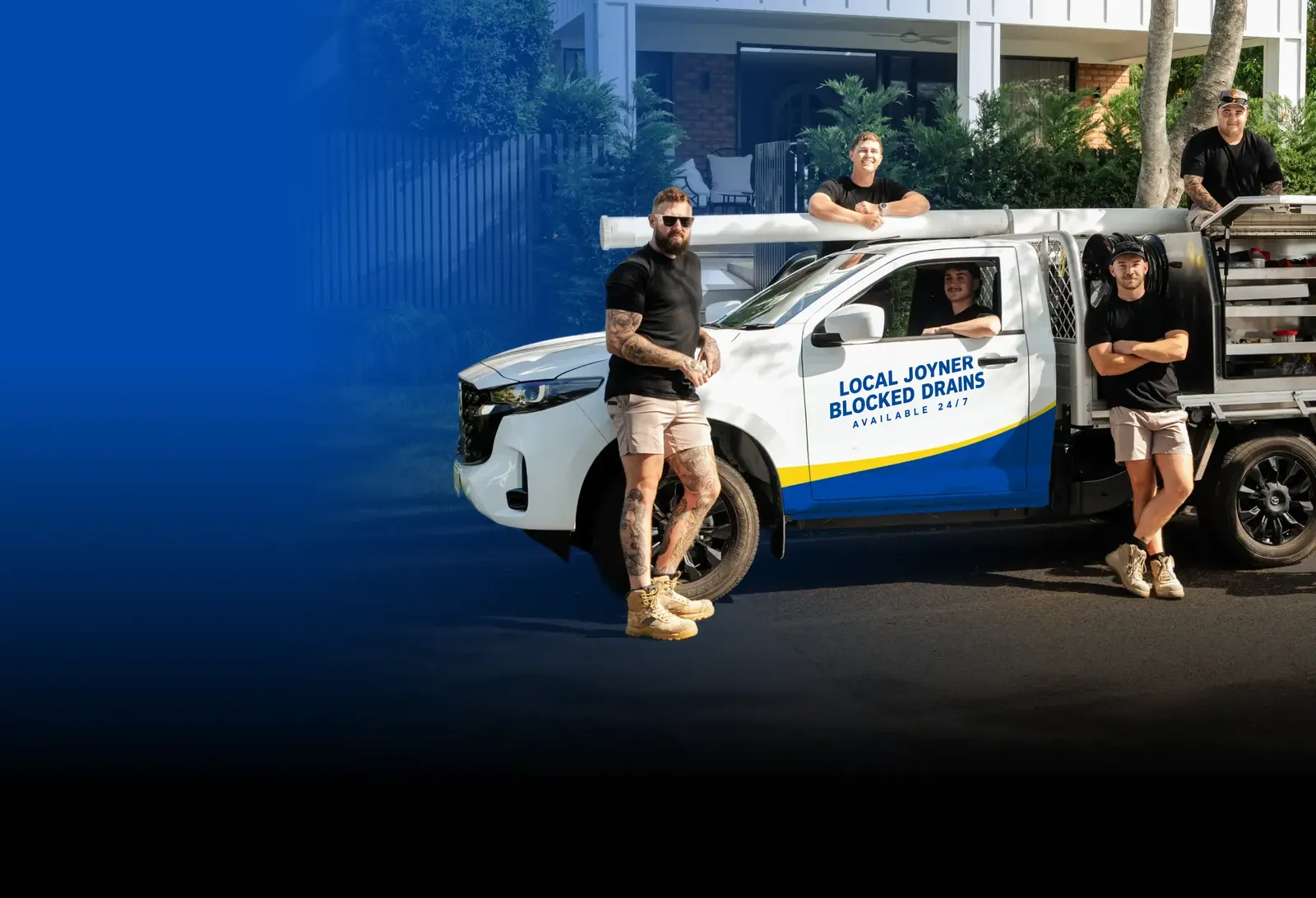 Local Joyner Blocked Drains team with the ute